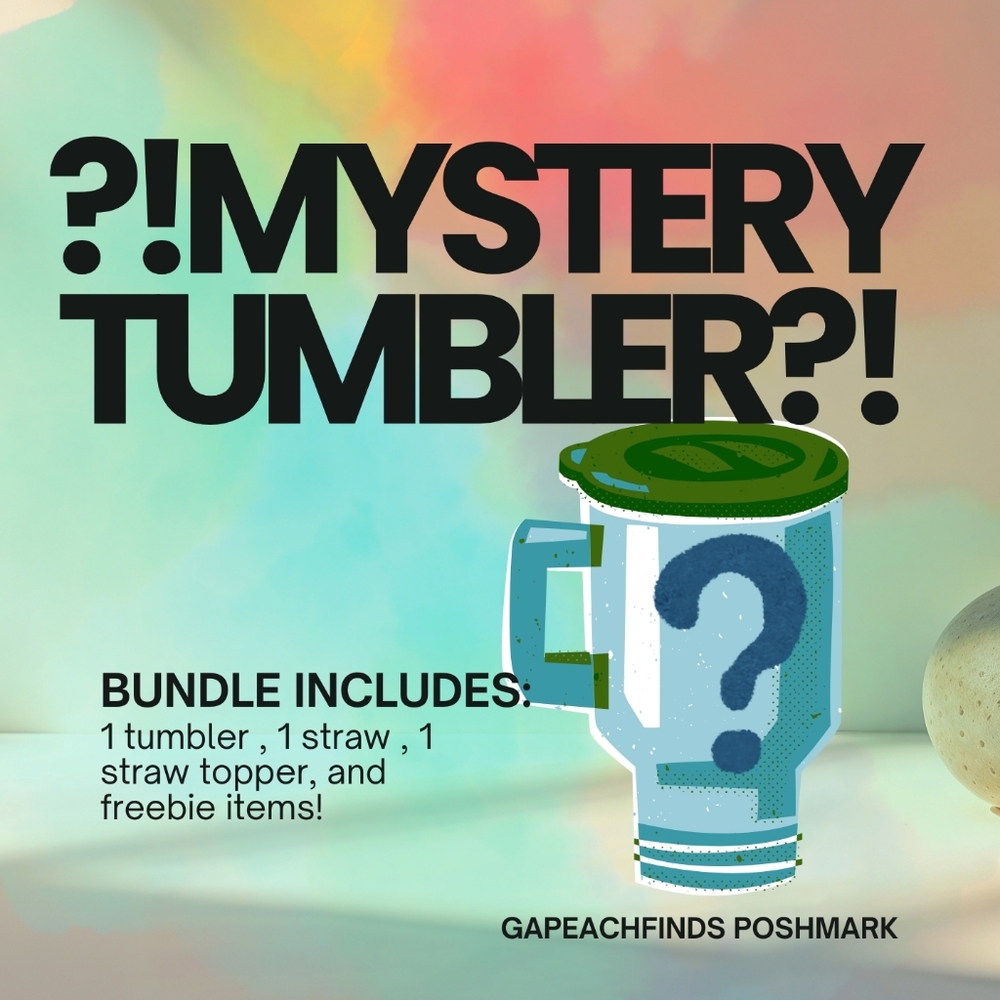 Mystery Tumbler with Straw and Topper Includes Freebies Cups Stickers More